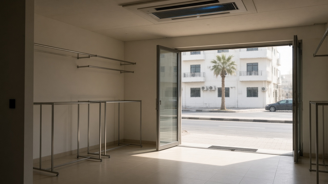 Clinic split stopped above a treatment room with water at the indoor unit