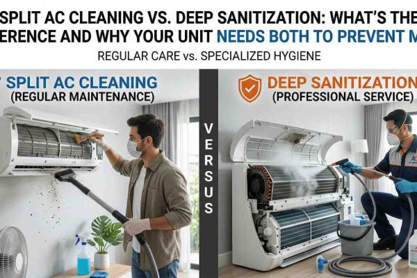Split AC Cleaning vs. Deep Sanitization: What’s the difference and why your unit needs both to prevent mold