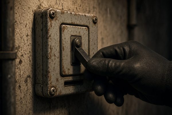 A burning smell from the outdoor isolator at night