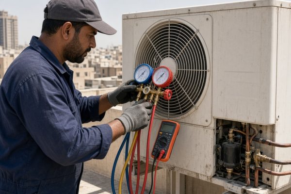 The fan is running and the air is warm: capacitor, coil, or gas